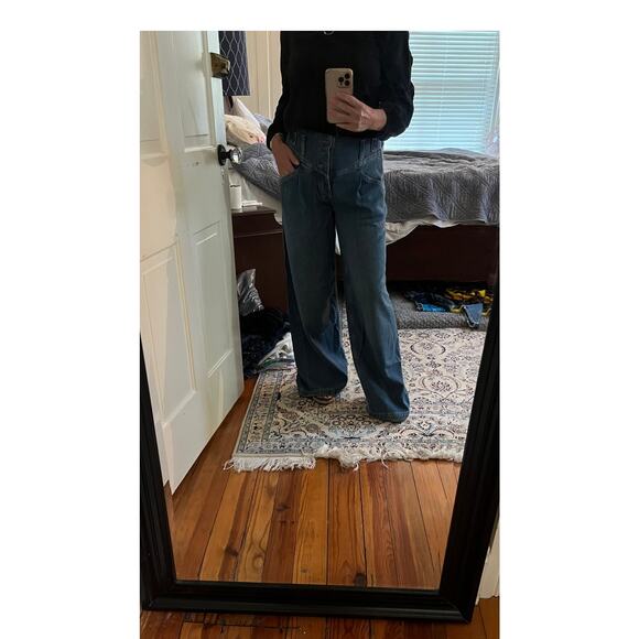 Free People We the Free Super Sweeper Full Wide Leg Denim Jeans - Picture 8 of 11